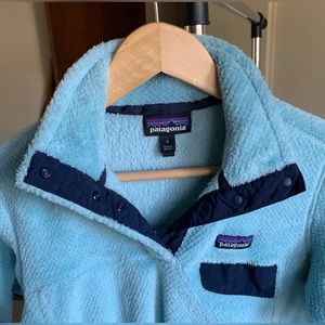 Patagonia Fleece Snap Pullover Sweater Baby Blue Small